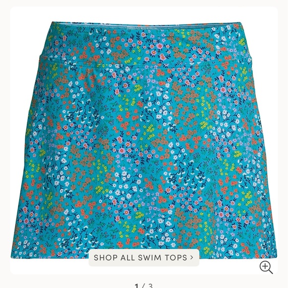 Land's End ~ Tummy Control Swim Skirt ~ Turquoise Floral - Still in store ~ 18W - Picture 1 of 3
